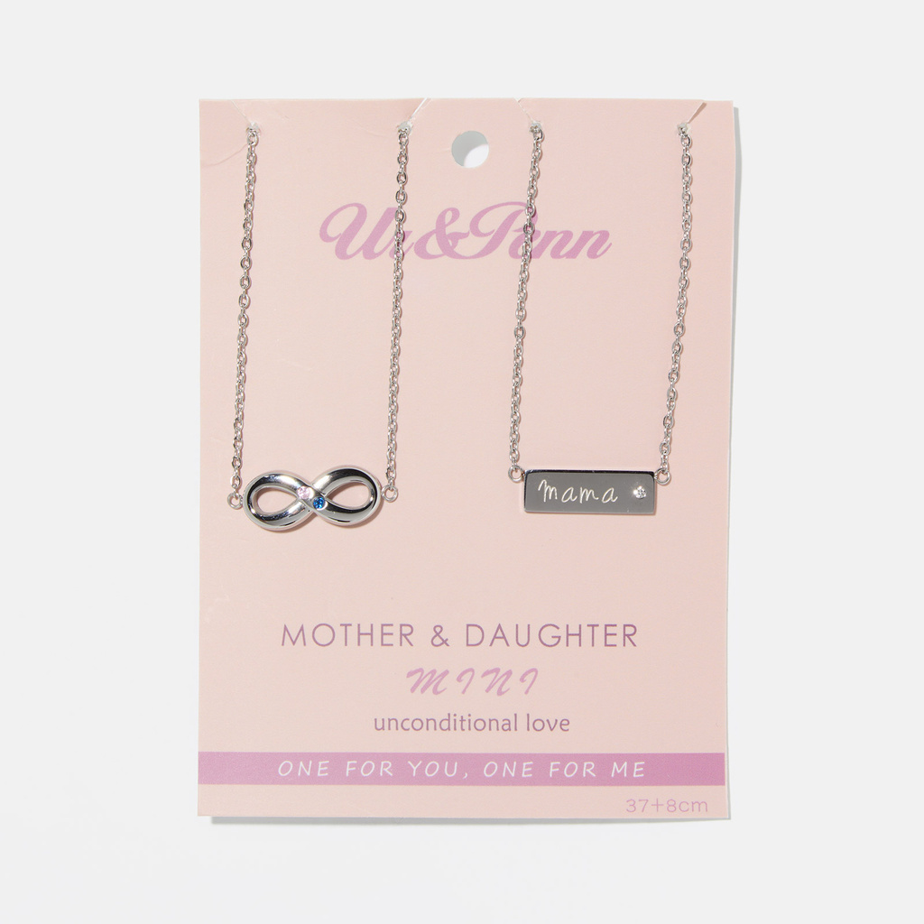 2-pack stålhalsband infinity- mor & dotter