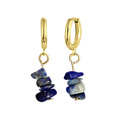 Guldfärgade stålörhängen - lapis lazuli