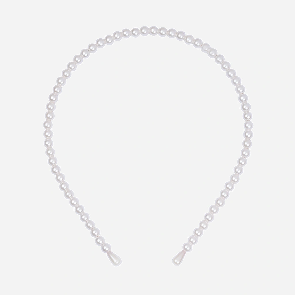 Smalt diadem med vita pärlor