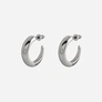Silverfärgade örhängen - öppna hoops 15 mm