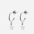 Silverfärgade örhängen, stjärnor - hoops 8 mm