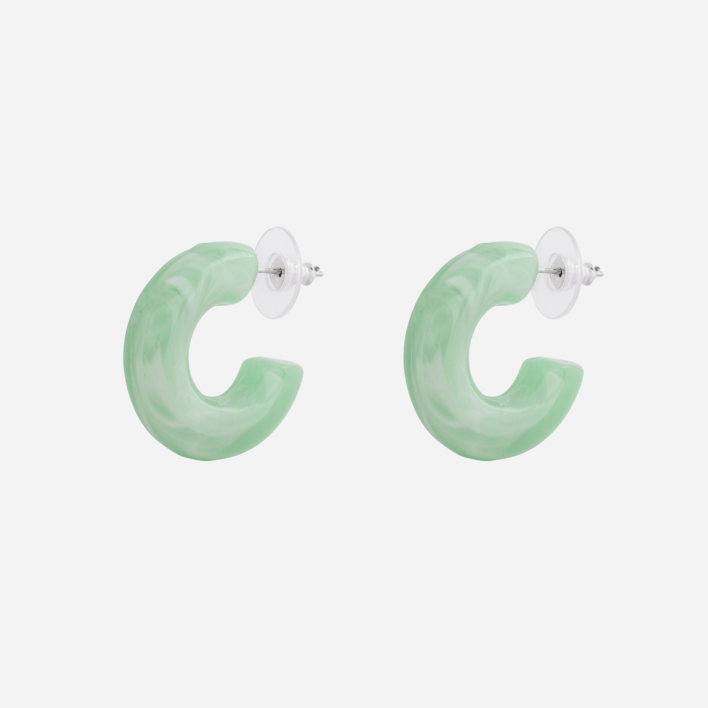 Gröna örhängen - hoops plast