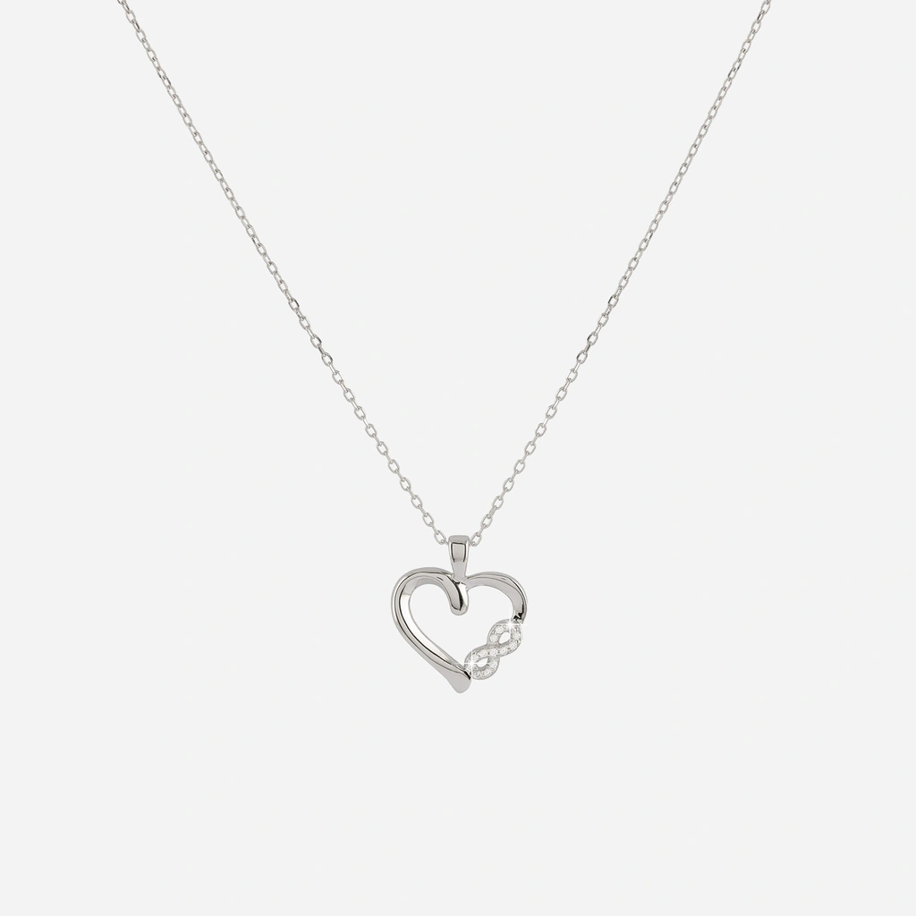 Silverhalsband hjärta & Infinitysymbol 40+5 cm