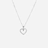 Halsband i äkta silver - öppet hjärta, 40+5 cm