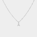 Silverfärgat halsband - bokstav A