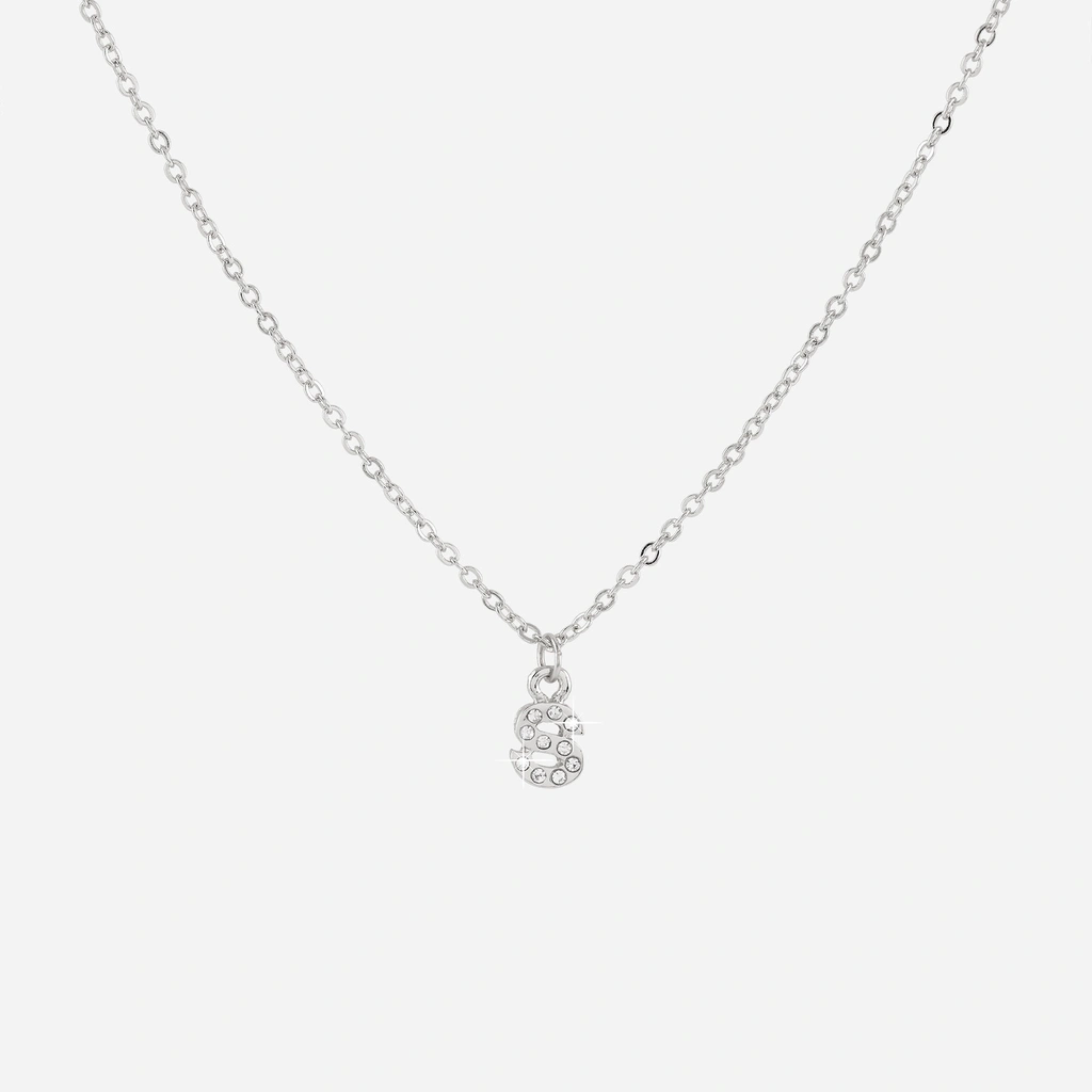 Silverfärgat halsband - bokstav S