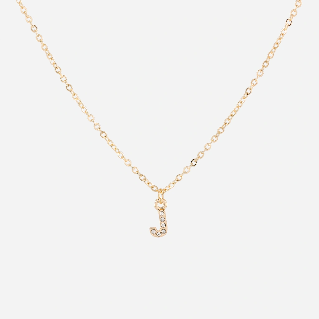 Guldfärgat halsband - bokstav J