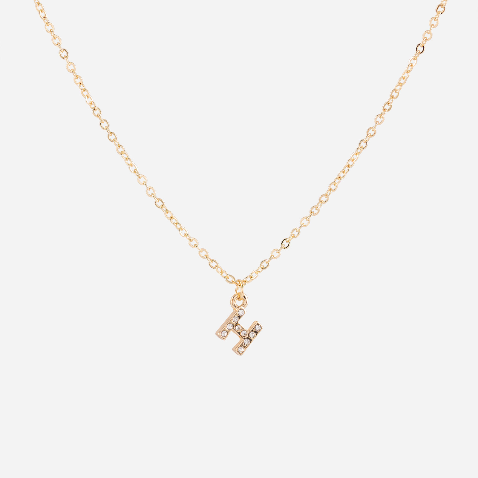 Guldfärgat halsband - bokstav H