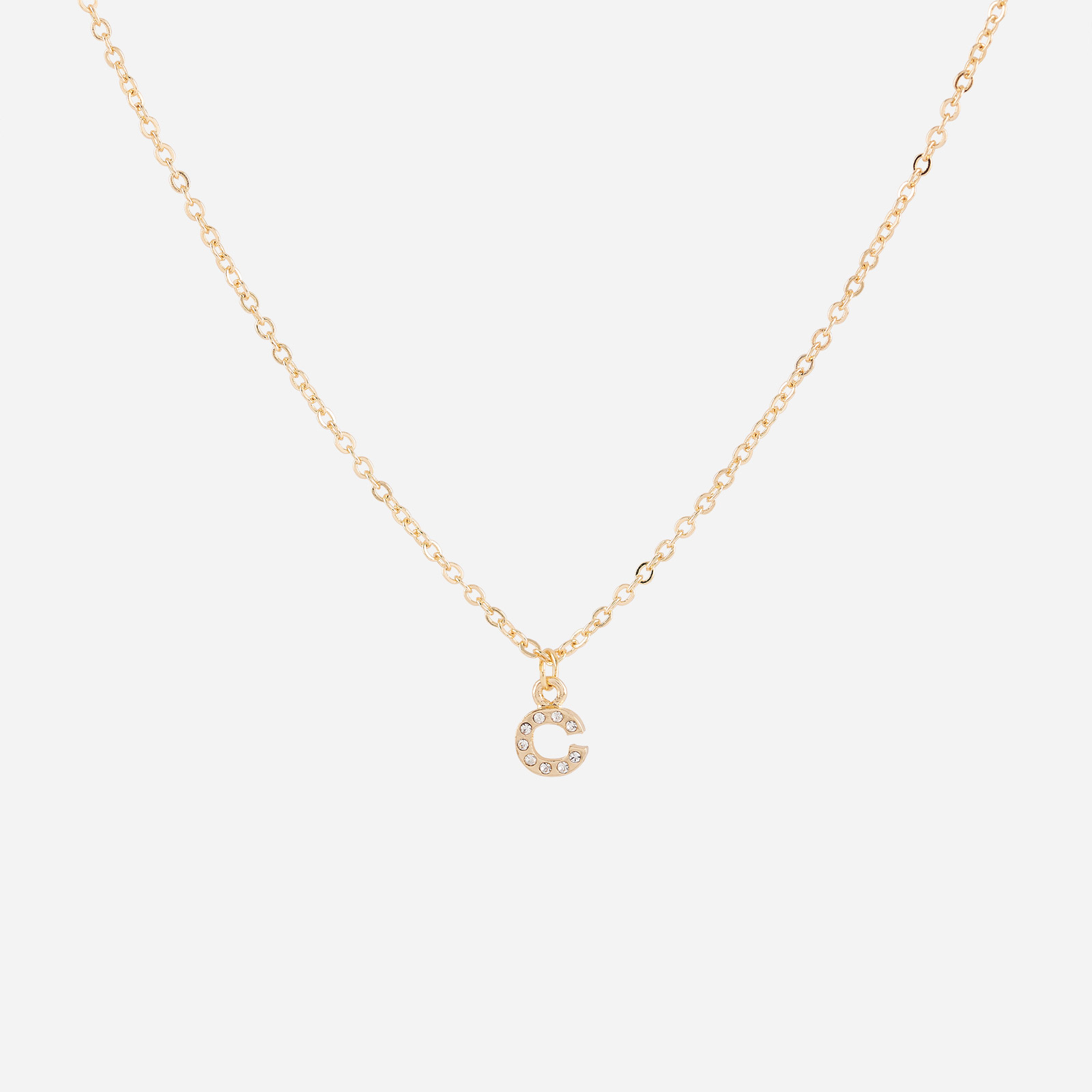 Guldfärgat halsband - bokstav C