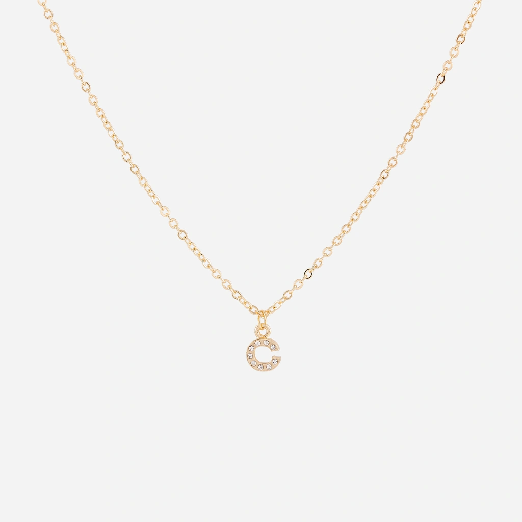 Guldfärgat halsband - bokstav C