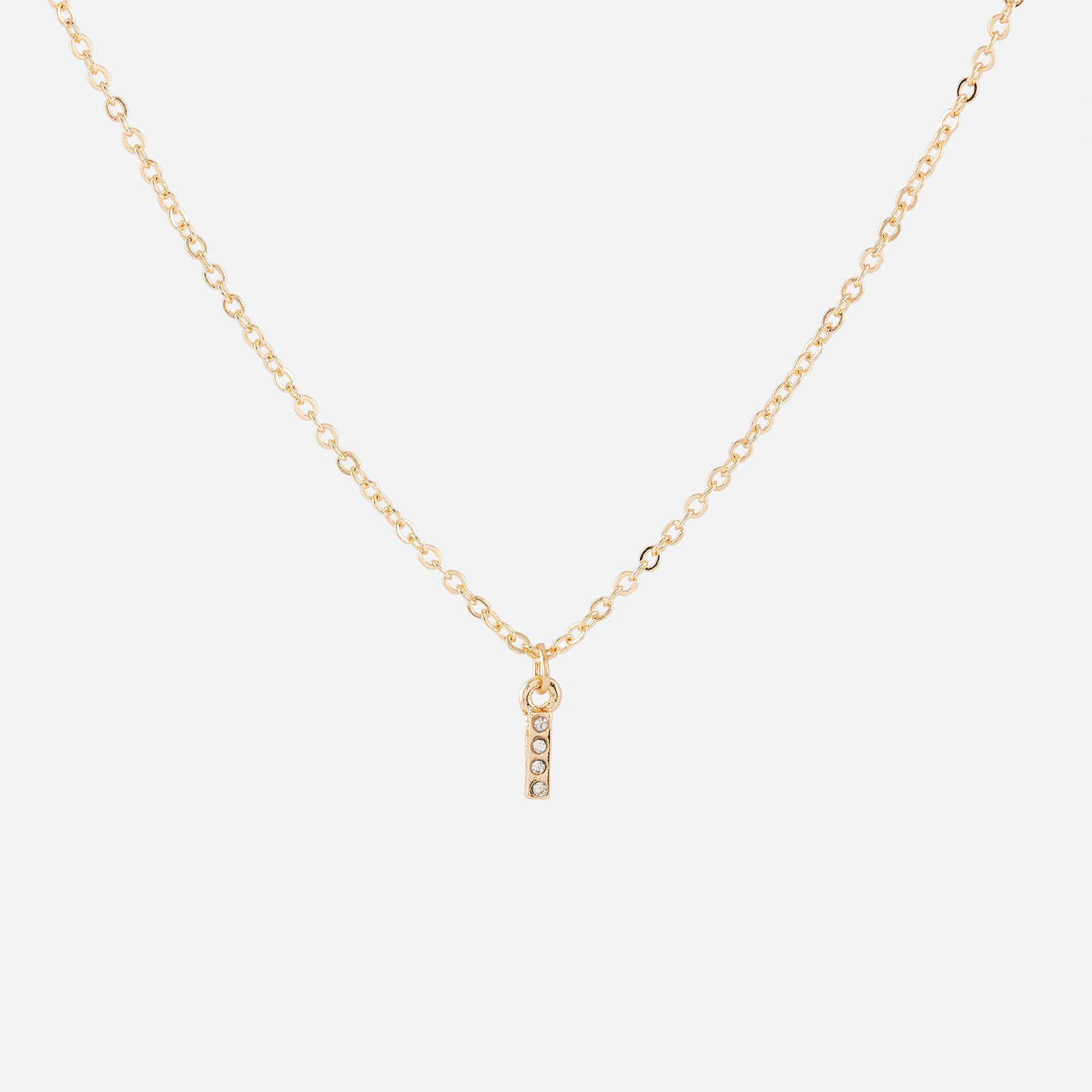 Guldfärgat halsband - bokstav I