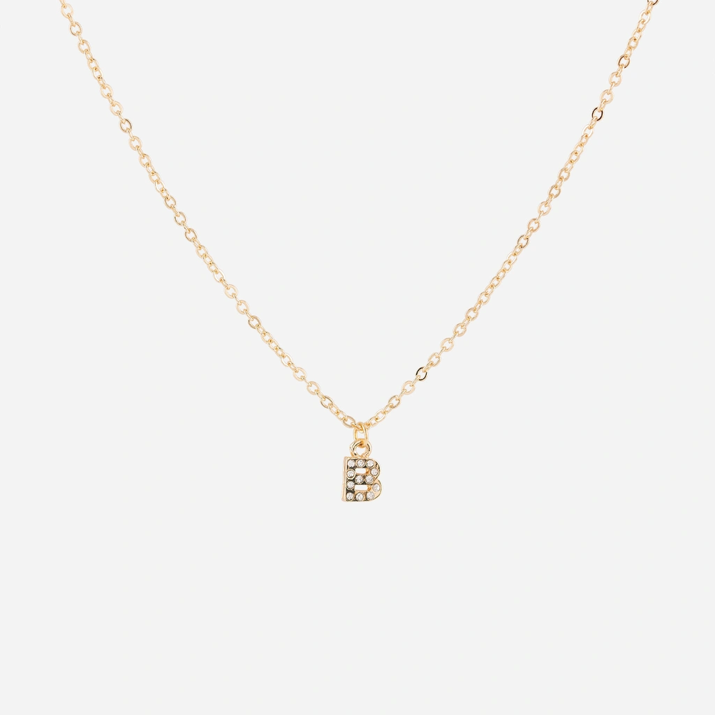 Guldfärgat halsband - bokstav B