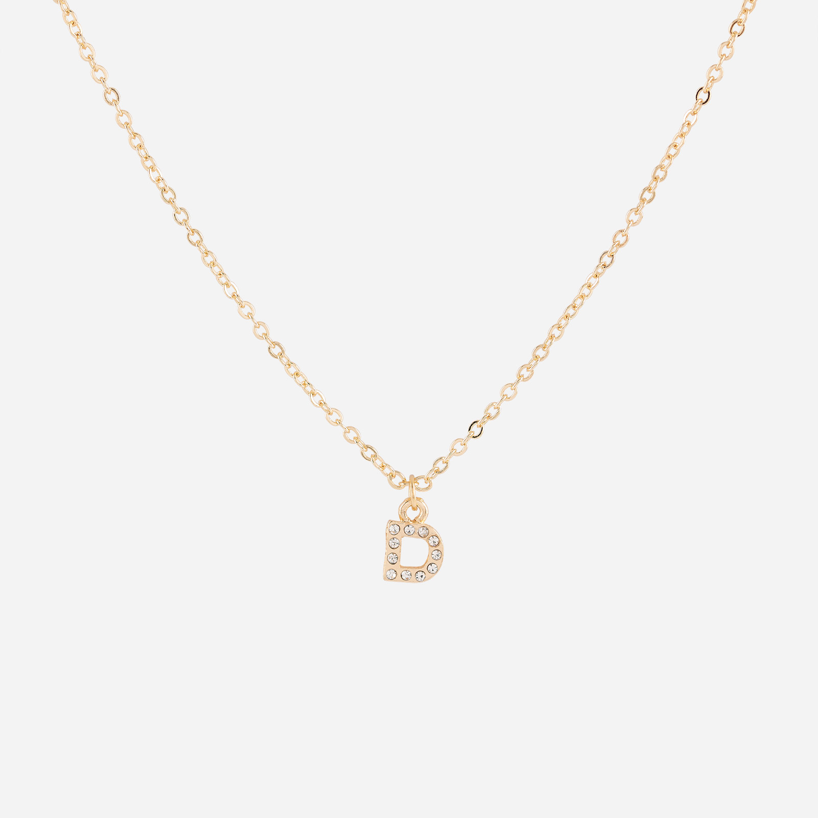 Guldfärgat halsband - bokstav D