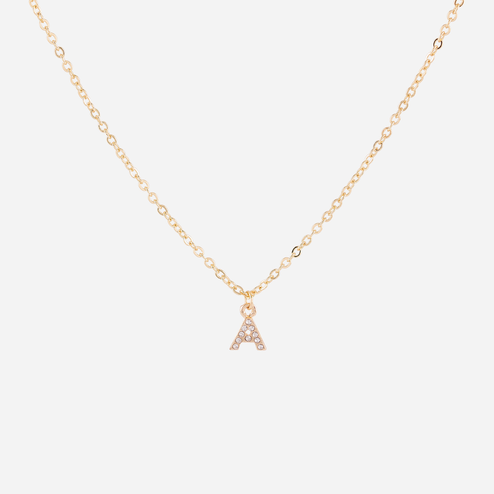 Guldfärgat halsband - bokstav A