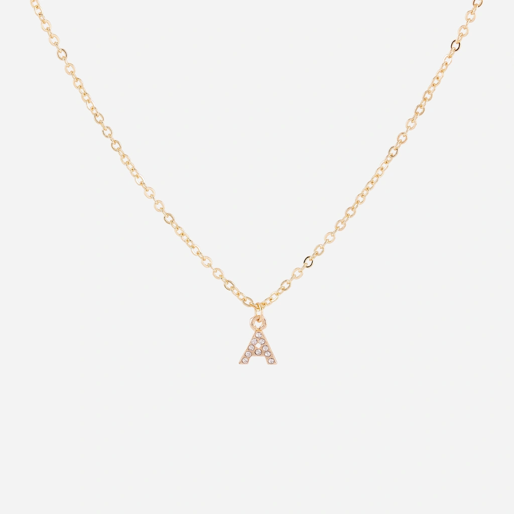 Guldfärgat halsband - bokstav A