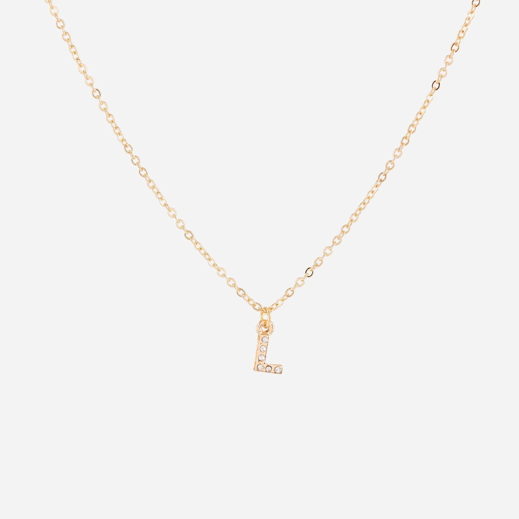 Guldfärgat halsband - bokstav L