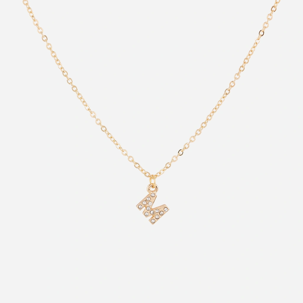 Guldfärgat halsband - bokstav M