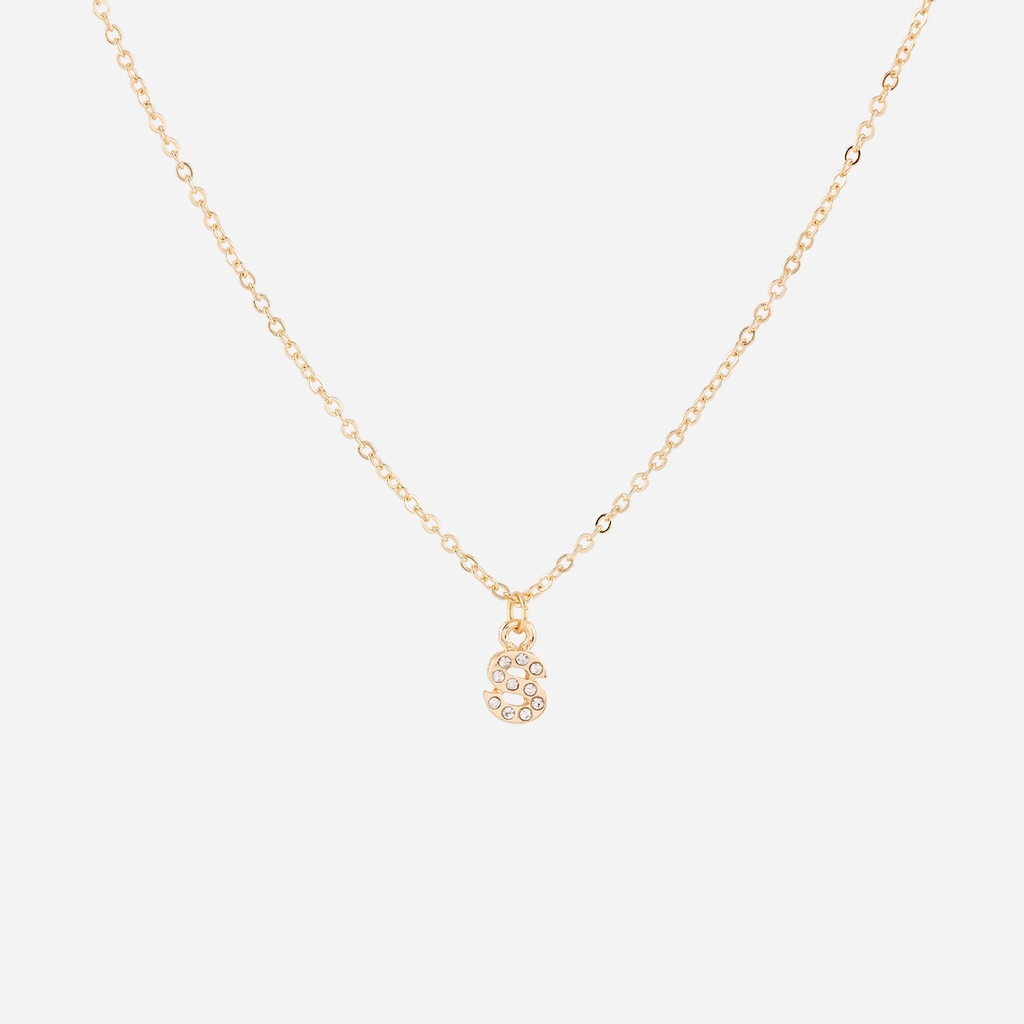 Guldfärgat halsband - bokstav S