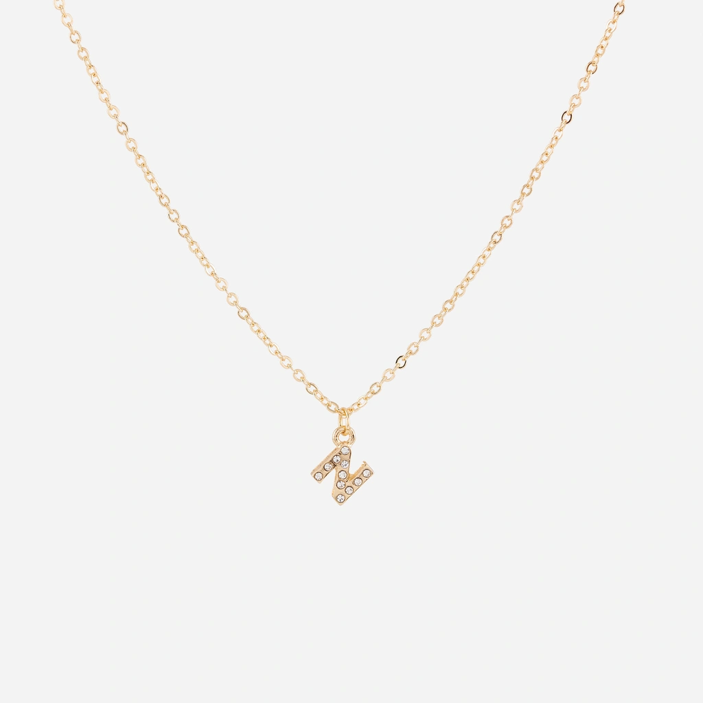 Guldfärgat halsband - bokstav N