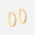 Örhängen 9k guld - hoops, kanalinfattade Kubisk Zirkonia 16 mm