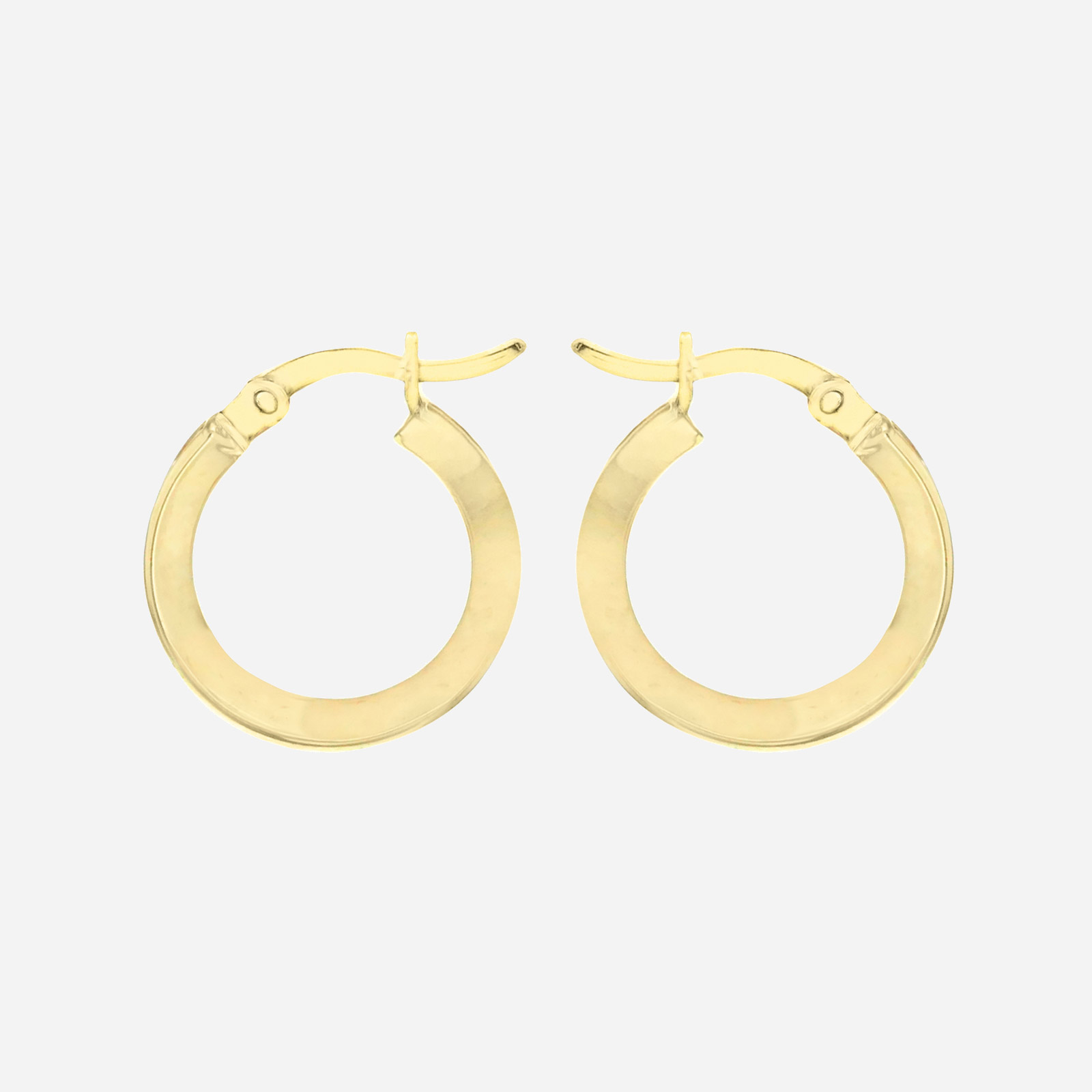 Örhängen 9k guld - hoops, kanalinfattade Kubisk Zirkonia 16 mm