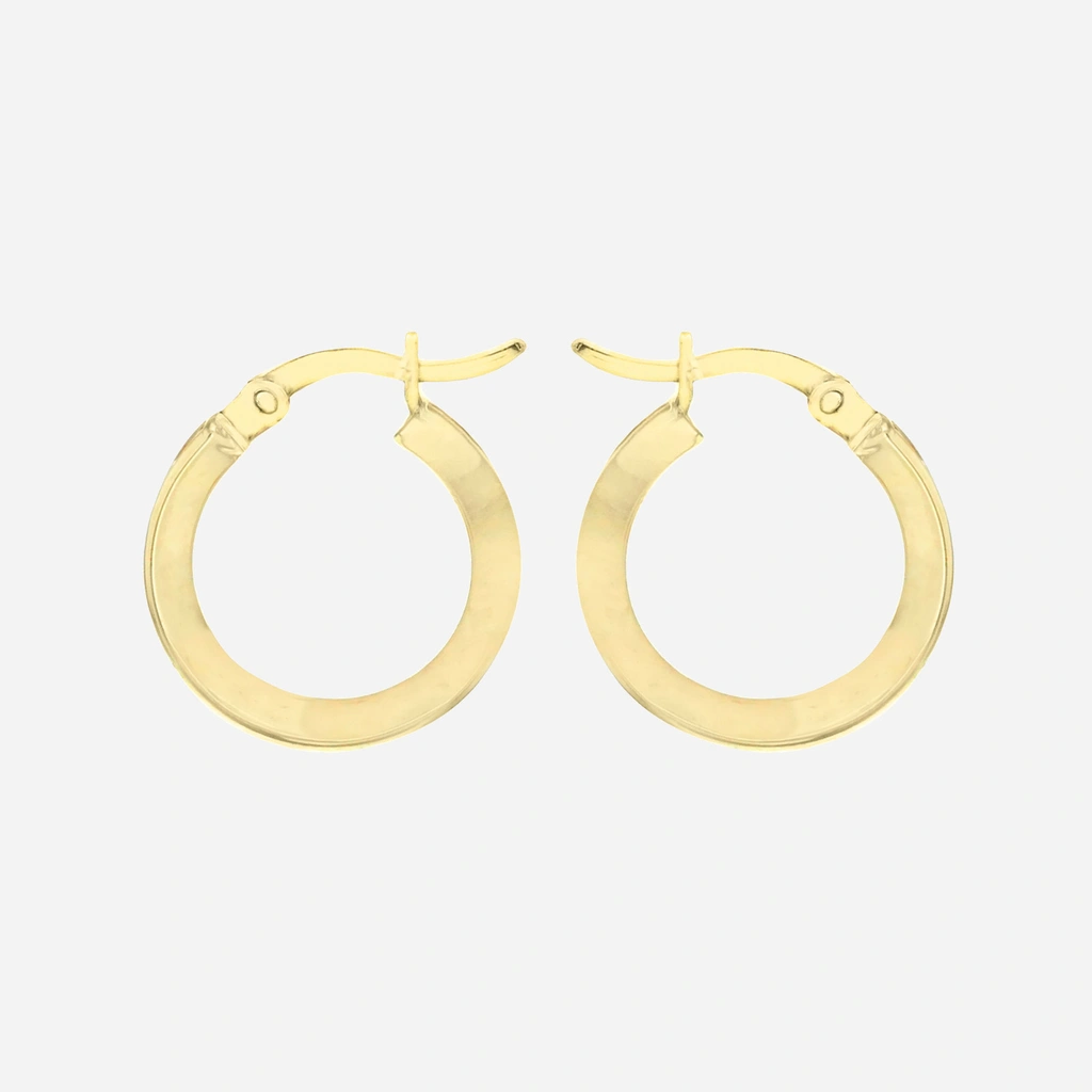 Örhängen 9k guld - hoops, kanalinfattade Kubisk Zirkonia 16 mm