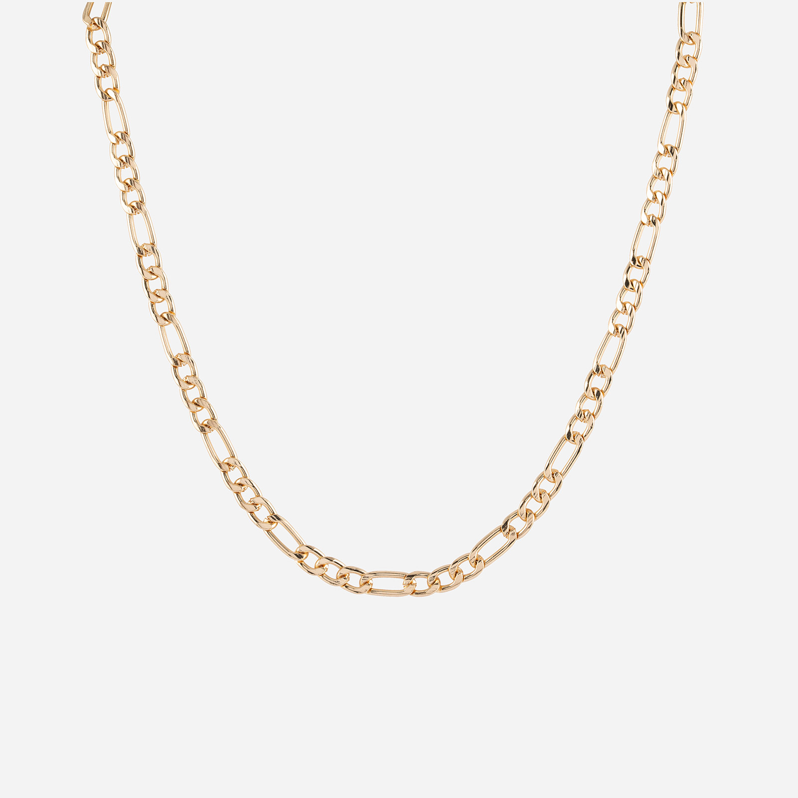 Guldfärgat halsband figarolänk - 40-48 cm