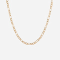 Guldfärgat halsband figarolänk - 40-48 cm