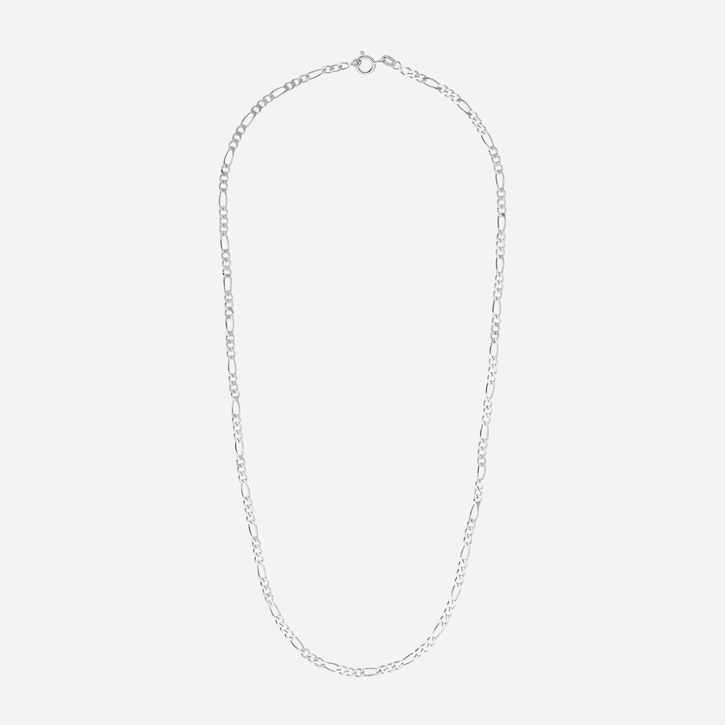 Silverhalsband - figarolänk, 50 cm