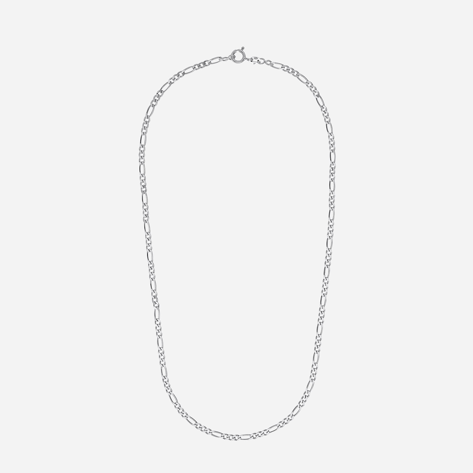 Silverhalsband, figarolänk - 45 cm