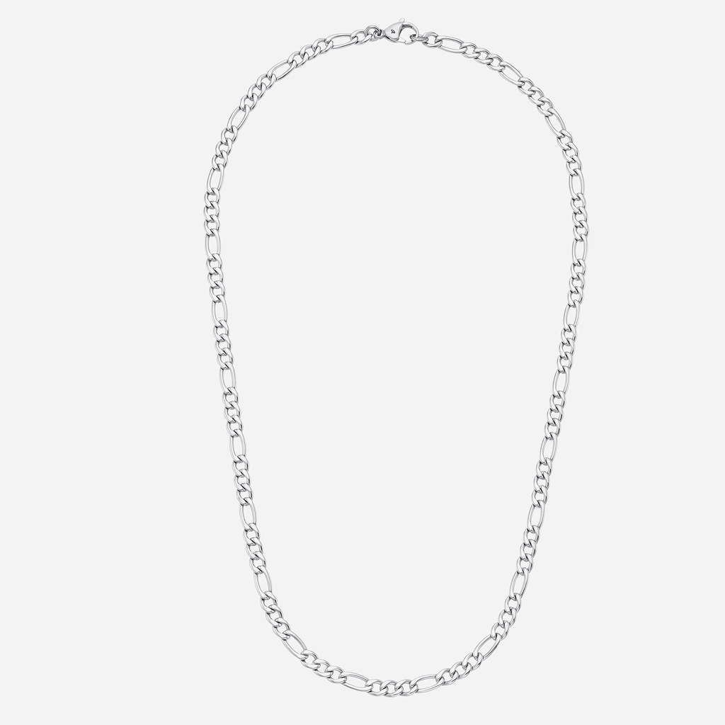Halsband i rostfritt stål, figarokedja - 55 cm / 6 mm