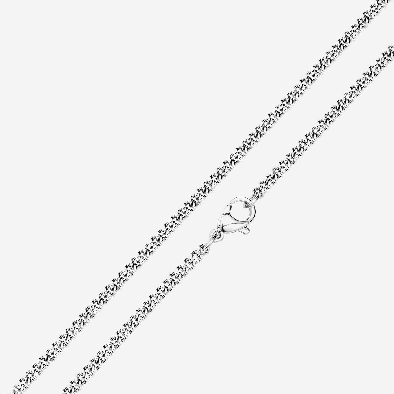Halsband i rostfritt stål, pansarkedja - 45 cm / 2 mm