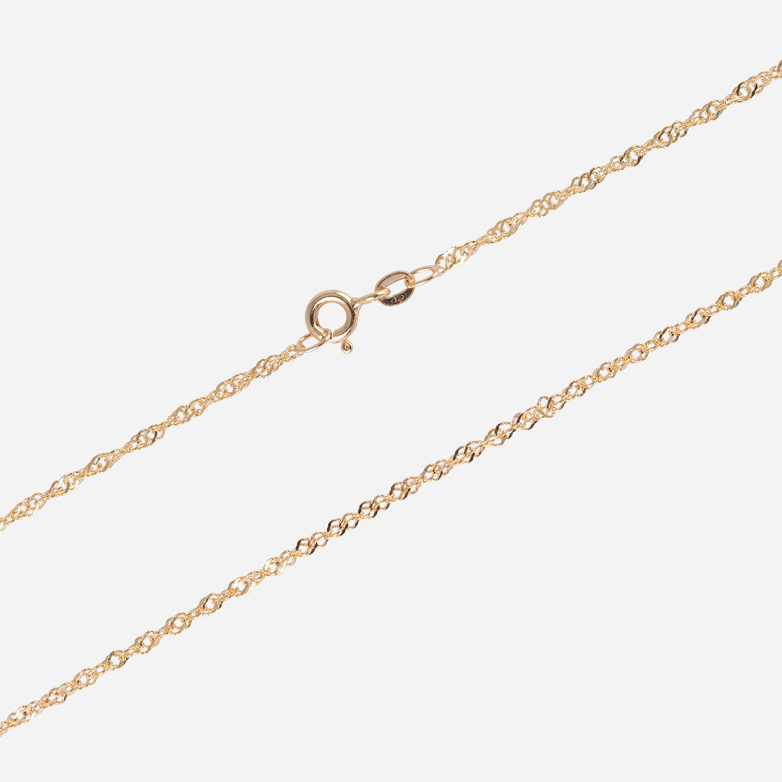 Halsband 18k guld - Singaporekedja 38+4 cm / 1,5 mm