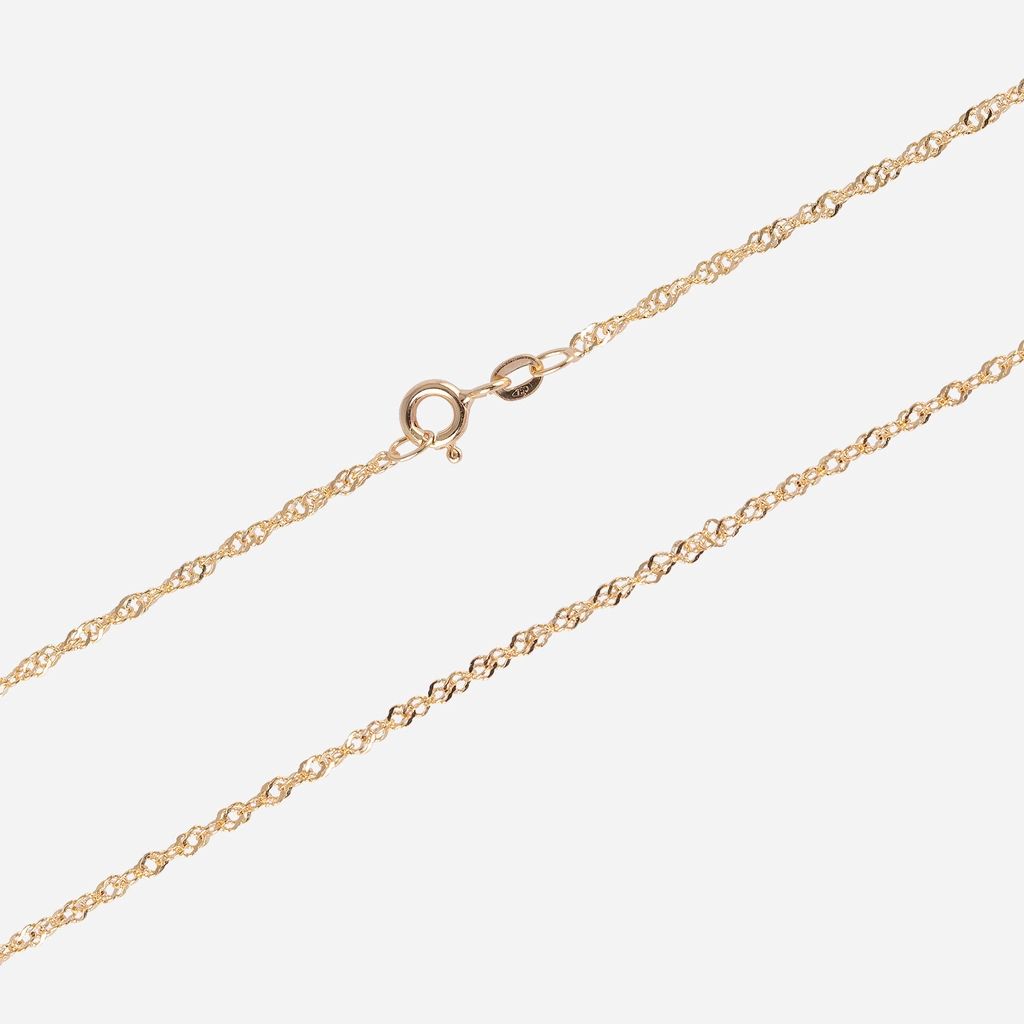Halsband 18k guld - Singaporekedja 38+4 cm / 1,5 mm