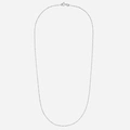 Silverhalsband, rund vit sten i fyrklo - 42 cm
