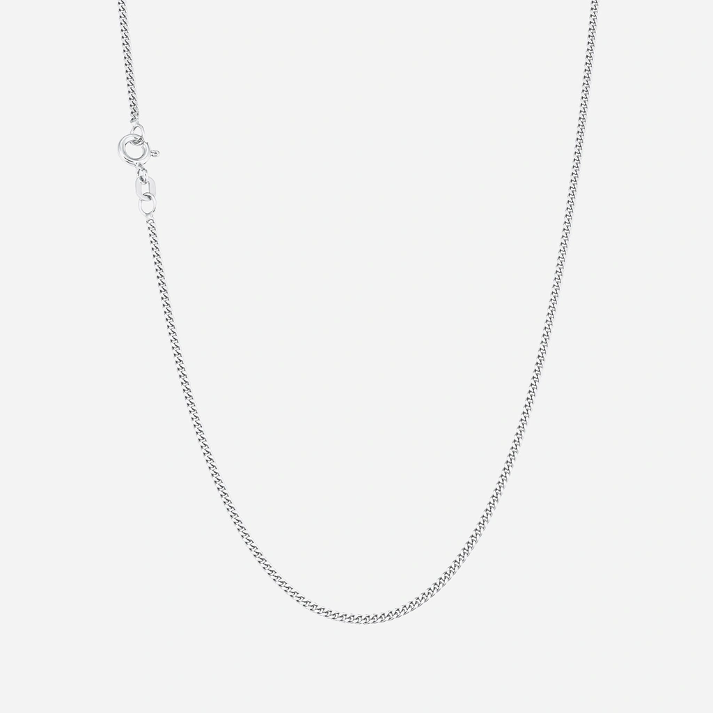 Silverhalsband, pansarlänk - 50 cm