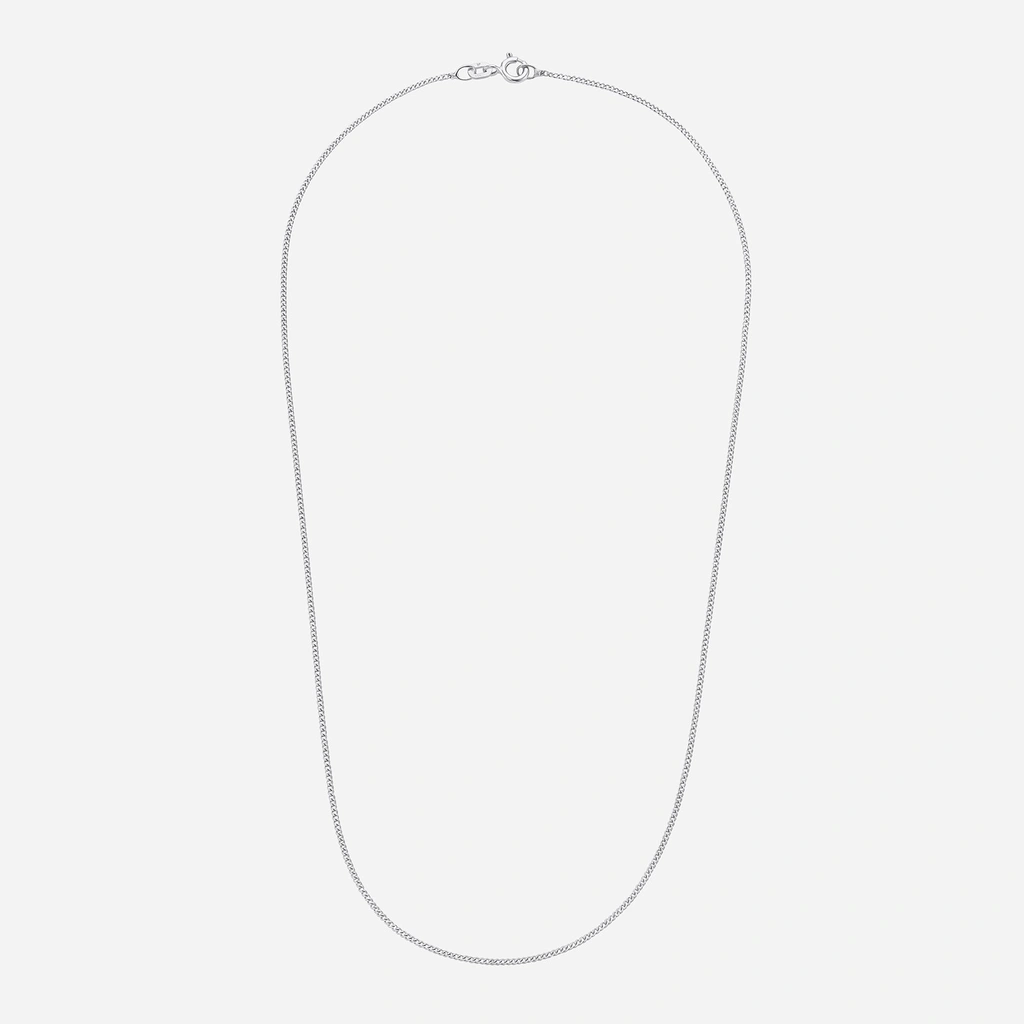 Silverhalsband, pansarkedja - 42 cm / 1 mm