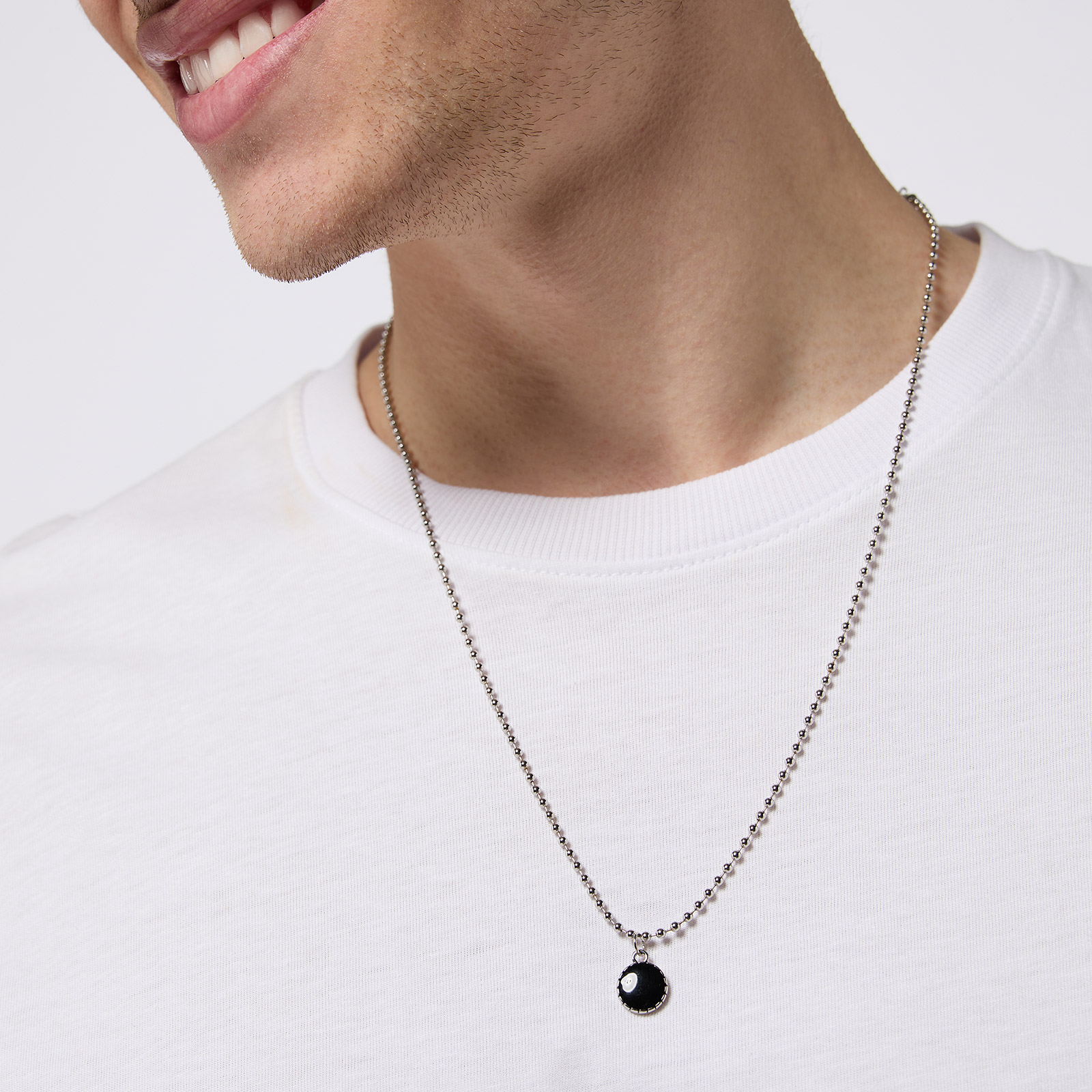 Halsband herr, kulkedja med berlock