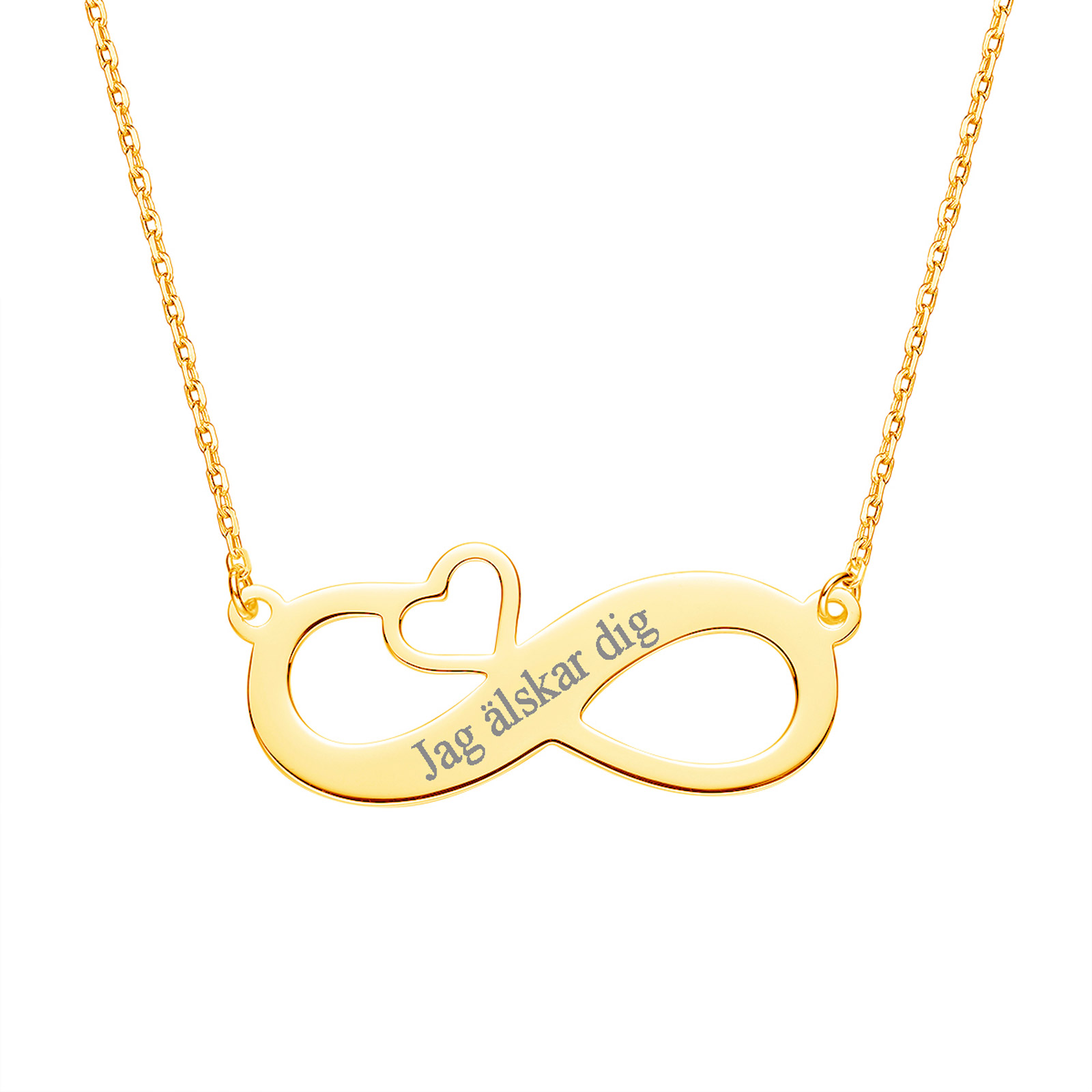 Gravyrhalsband guldpläterat 925 Sterling silver - Infinity