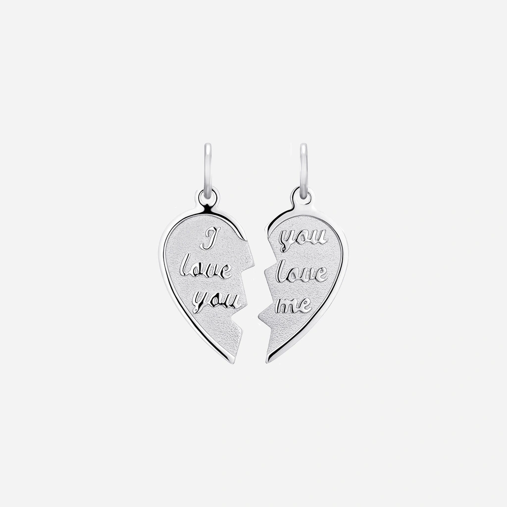 Hängsmycke i silver, delbart hjärta (Best Friends) - 21 mm