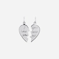 Hängsmycke i silver, delbart hjärta (Best Friends) - 21 mm