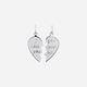 Hängsmycke i silver, delbart hjärta (Best Friends) - 21 mm