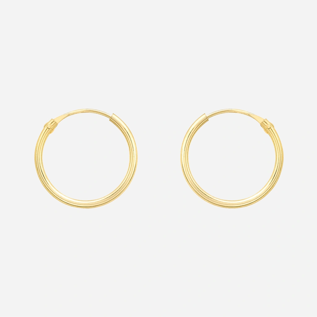 Örhängen 9k guld - rörformade hoops 13 mm