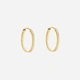 Örhängen 9k guld - platta mönstrade hoops 16 mm