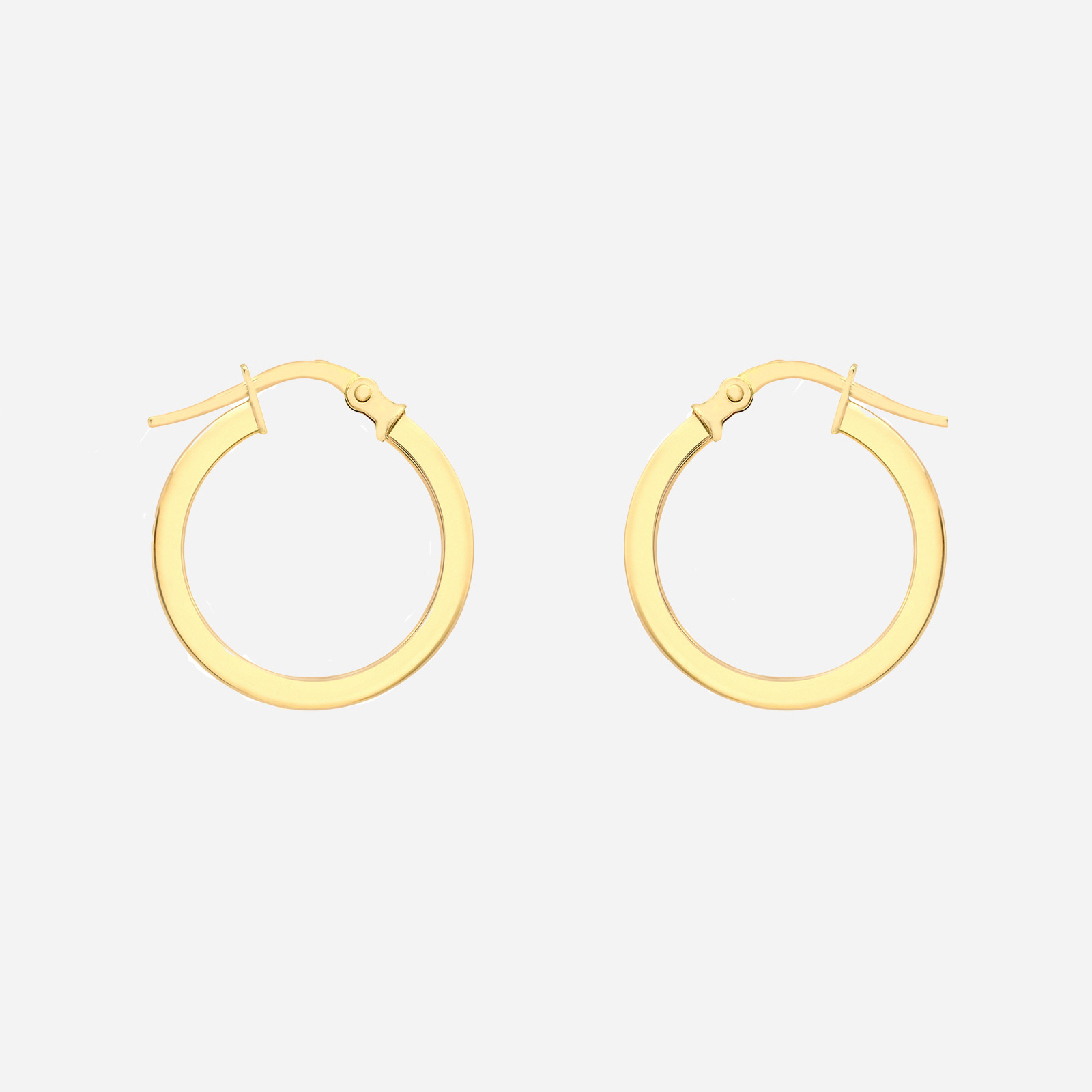 Örhängen 9k guld - platta hoops 18 mm