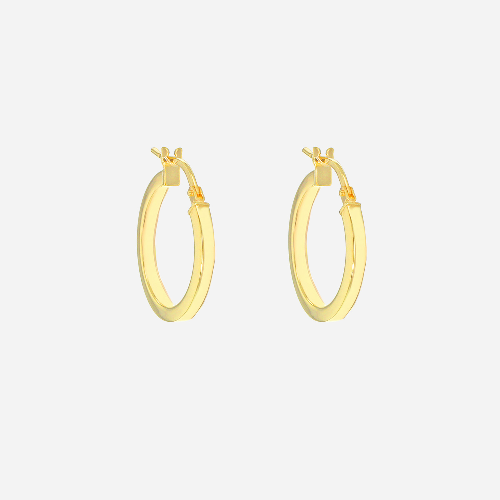 Örhängen 9k guld - platta hoops 18 mm