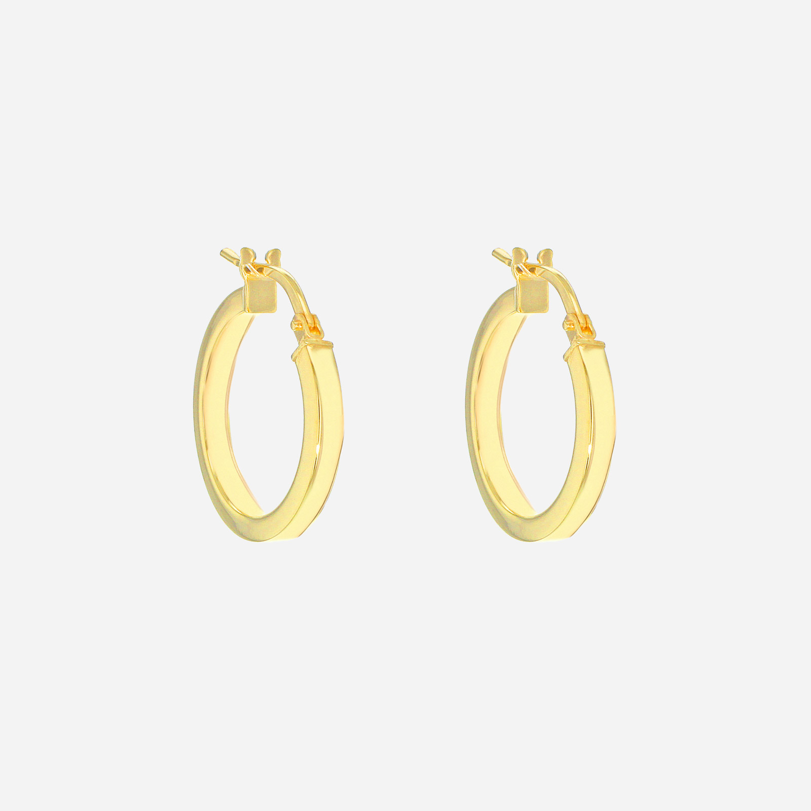 Örhängen 9k guld - platta hoops 16 mm