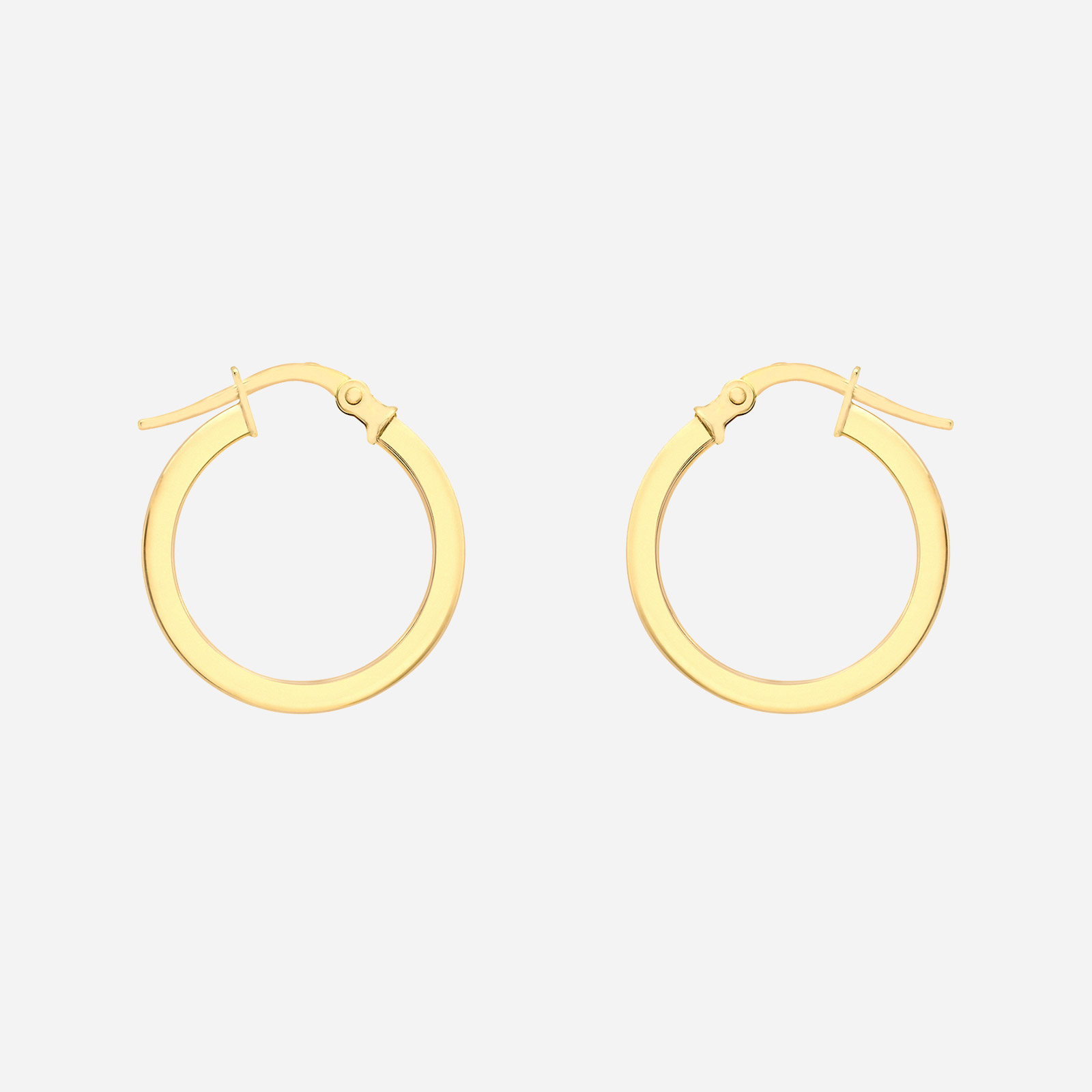 Örhängen 9k guld - platta hoops 16 mm