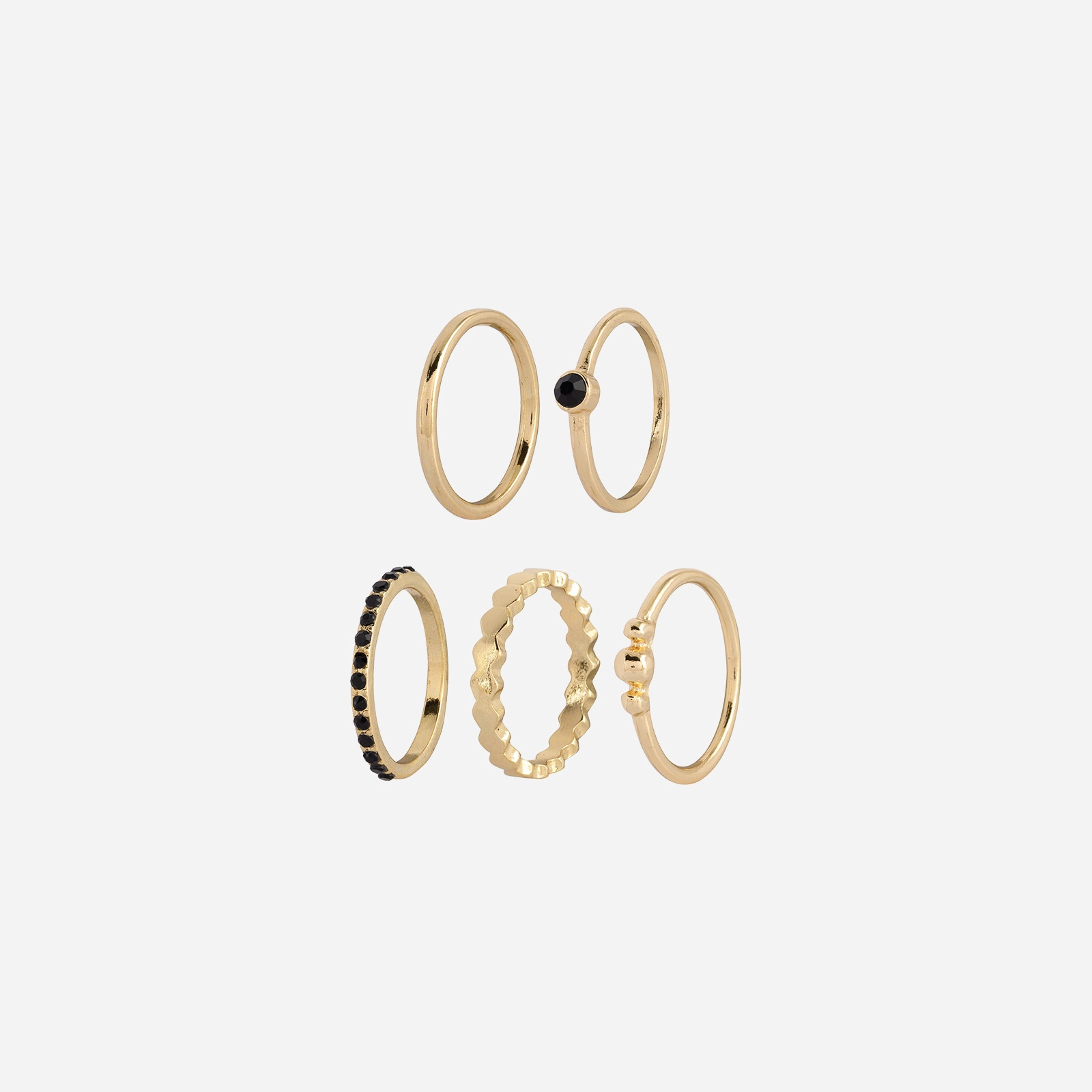 5-pack tunna ringar - guldfärg