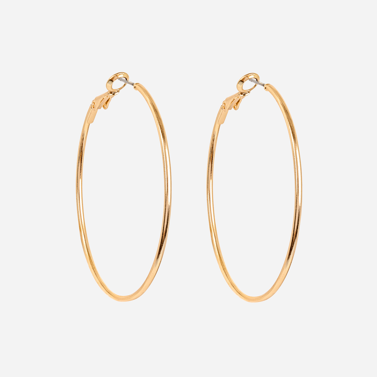 Guldfärgade örhängen - hoops 50 mm